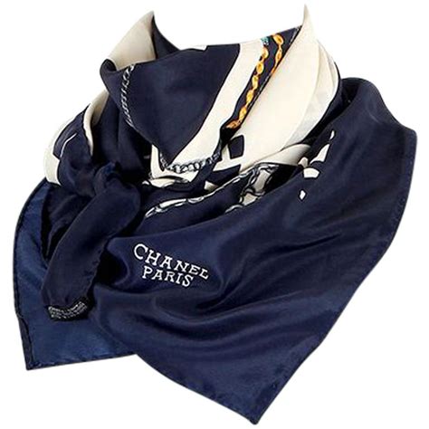 chanel scarf blue and white